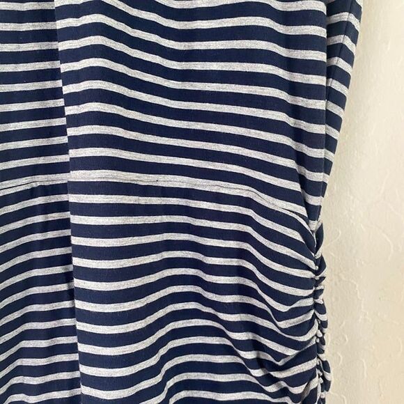 ATHLETA EMBER NAVY BLUE GRAY STRIPE RACERBACK SUPPORT TANK DRESS Womens Sz Small - Picture 5 of 12